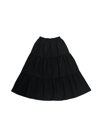 tiered-maxi-skirt-ca518 / Black