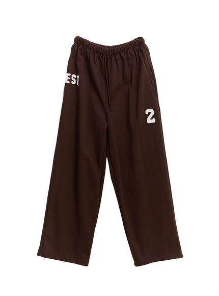 Cozy Embroidered Wide-Leg Sweatpants CF506