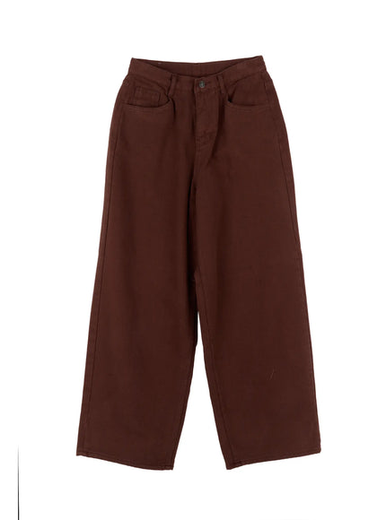 cozy-wide-leg-cotton-pants-cn520 / Brown