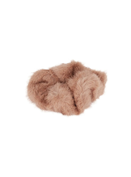 faux-fur-scrunchie-cn527 / Brown