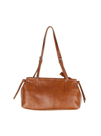 leather-buckle-strap-shoulder-bag-cj520 / Camel