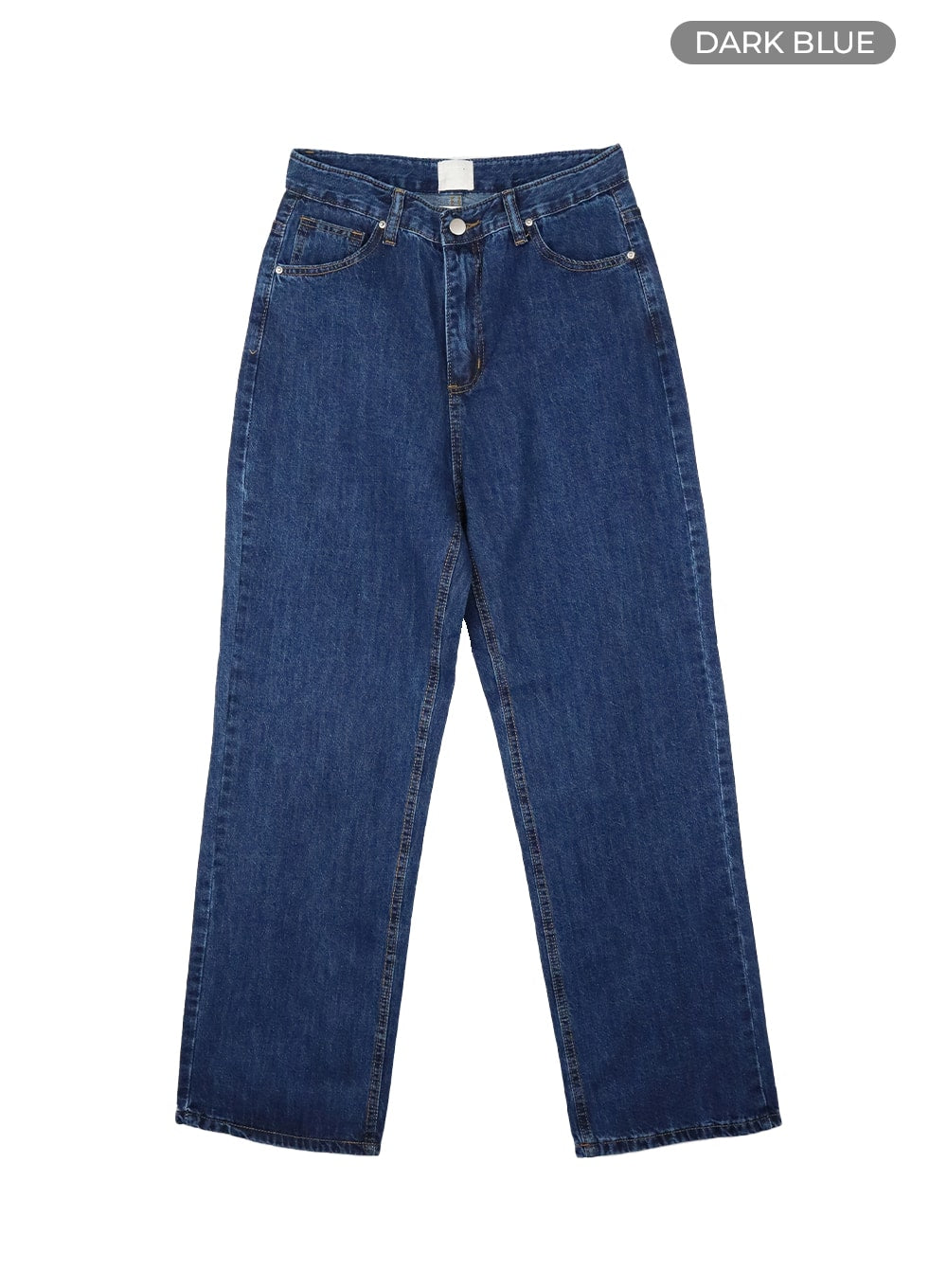 washed-cotton-straight-jeans-om425 / Dark blue