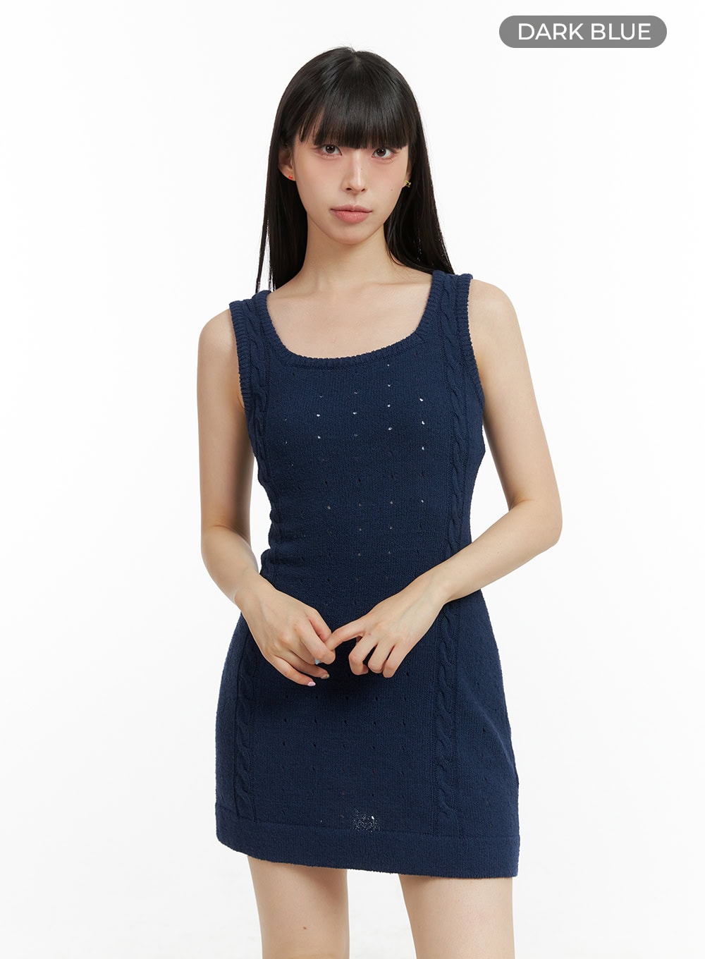 cable-knit-mini-dress-cl422 / Dark blue