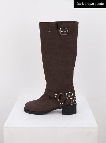 Dark brown suede