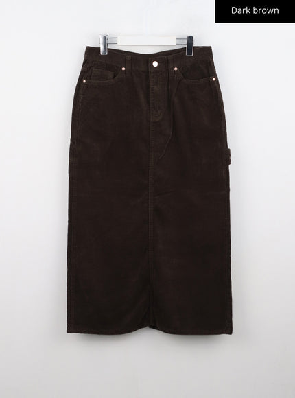 cargo-corduroy-maxi-skirt-cn315 / Dark brown
