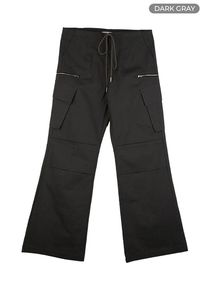 pintuck-string-pocket-cargo-pants-cg430 / Dark gray