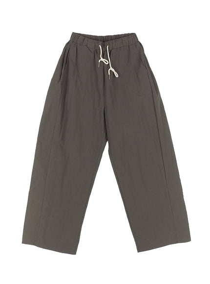 pintuck-wide-fit-windbreaker-pants-cy523 / Dark gray