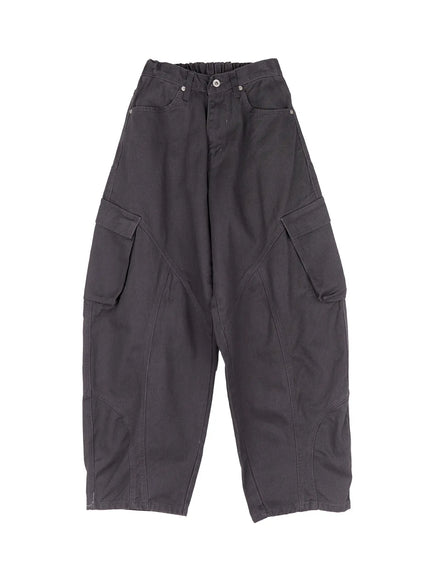 pigment-cargo-wide-leg-pants-cn506 / Dark gray