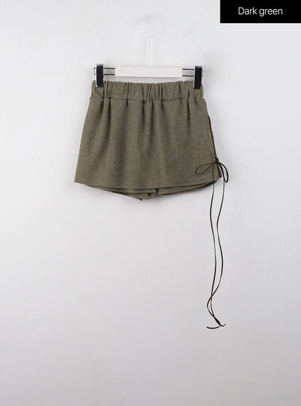 ribbon-x-strap-terry-skorts-cj408 / Dark green