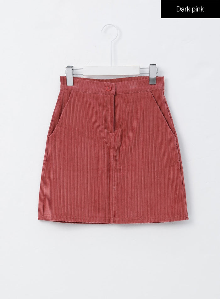 corduroy-mini-skirt-oo305 / Dark pink