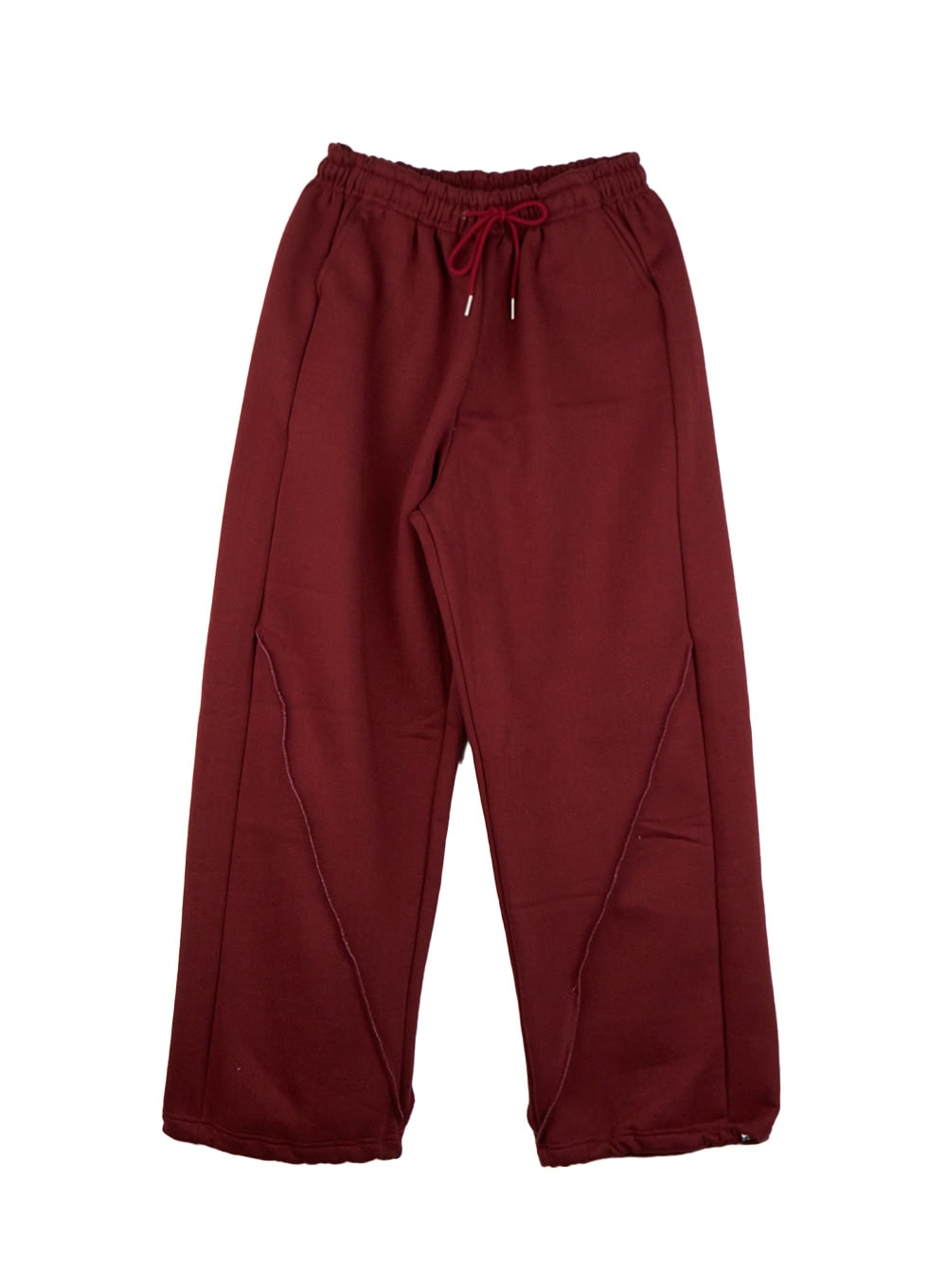 wide-fit-solid-sweatpants-cn421 / Dark red