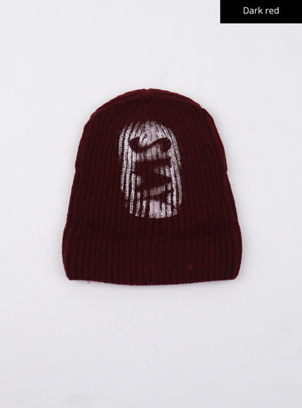 graphic-solid-beanie-cd329 / Dark red
