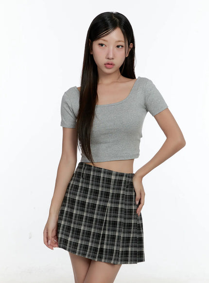 back-twist-crop-top-cs518 / Gray