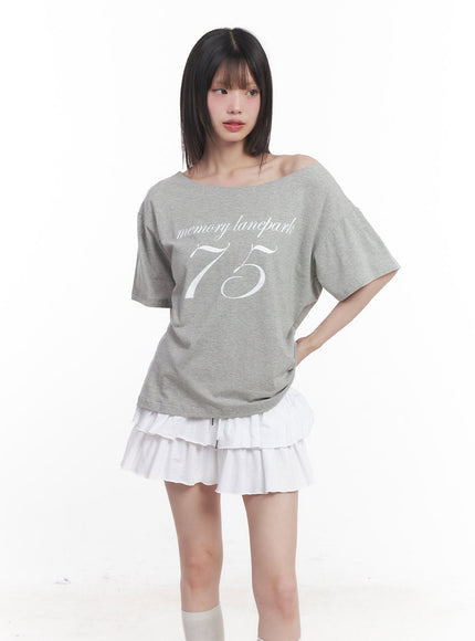 one-shoulder-loose-fit-graphic-tee-cu505 / Gray