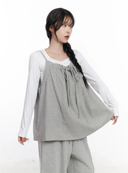 floral-cami-top-cj527 / Gray