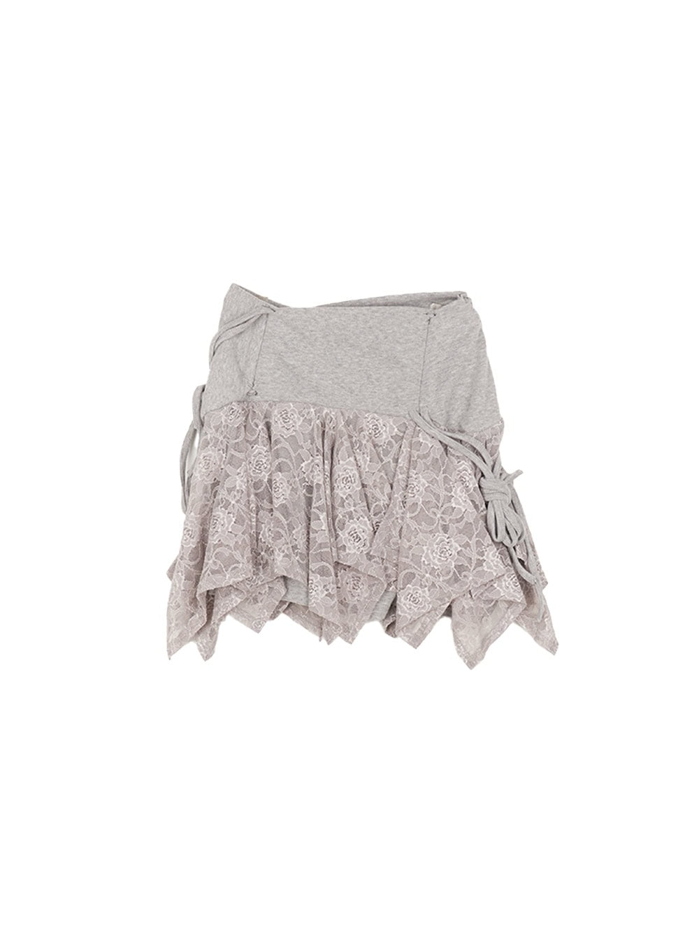 Lace Shirred Handkerchief Mini Skirt CM513