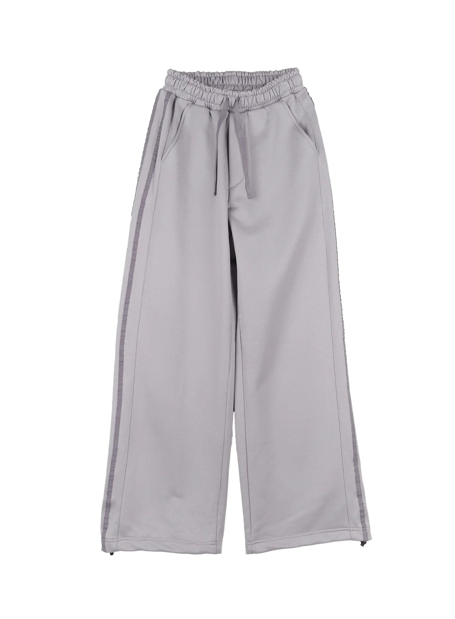 casual-wide-leg-track-pants-cl529 / Gray