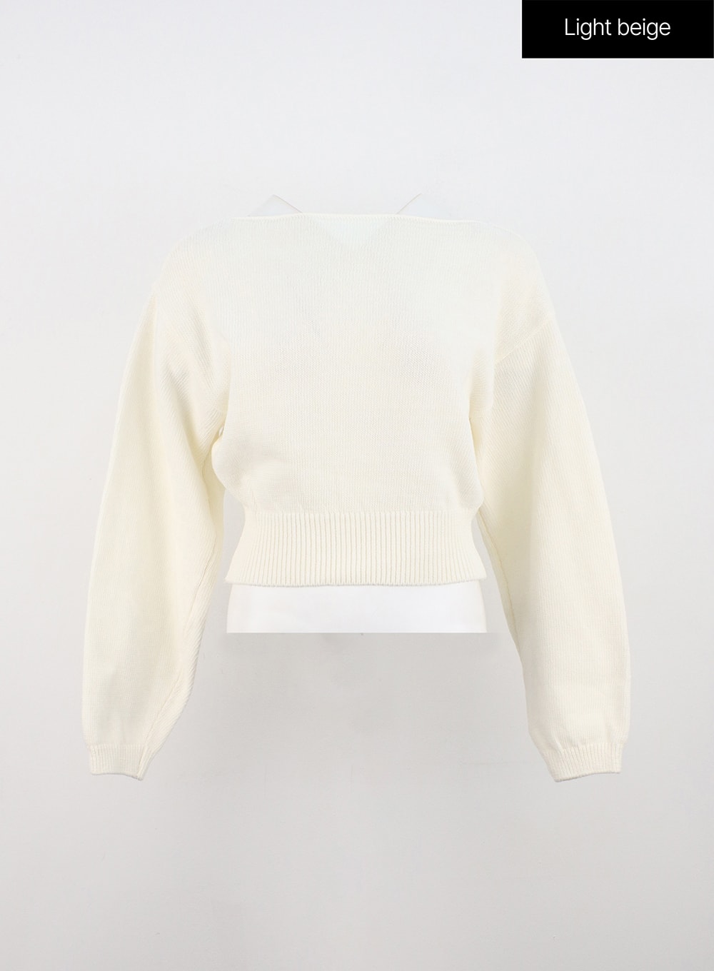 boat-neck-knit-sweater-on320 / Light beige