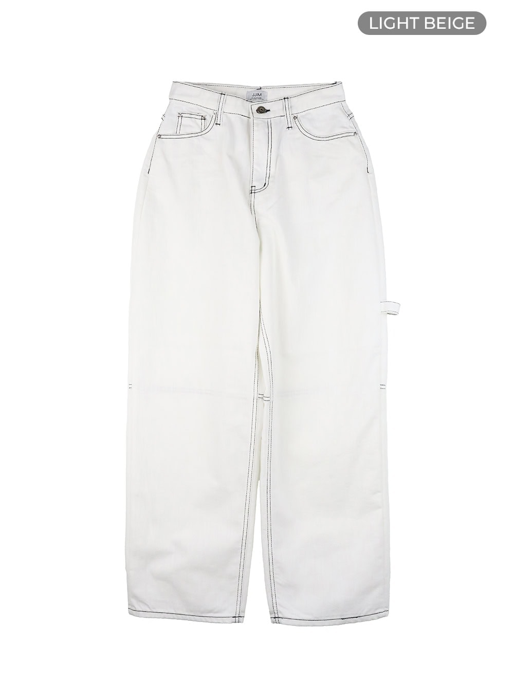 low-rise-strap-baggy-jeans-cy414 / Light beige