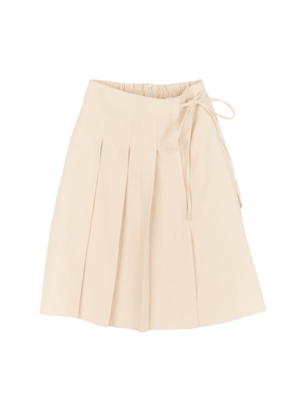 Pleated Wrap Midi Skirt CM521