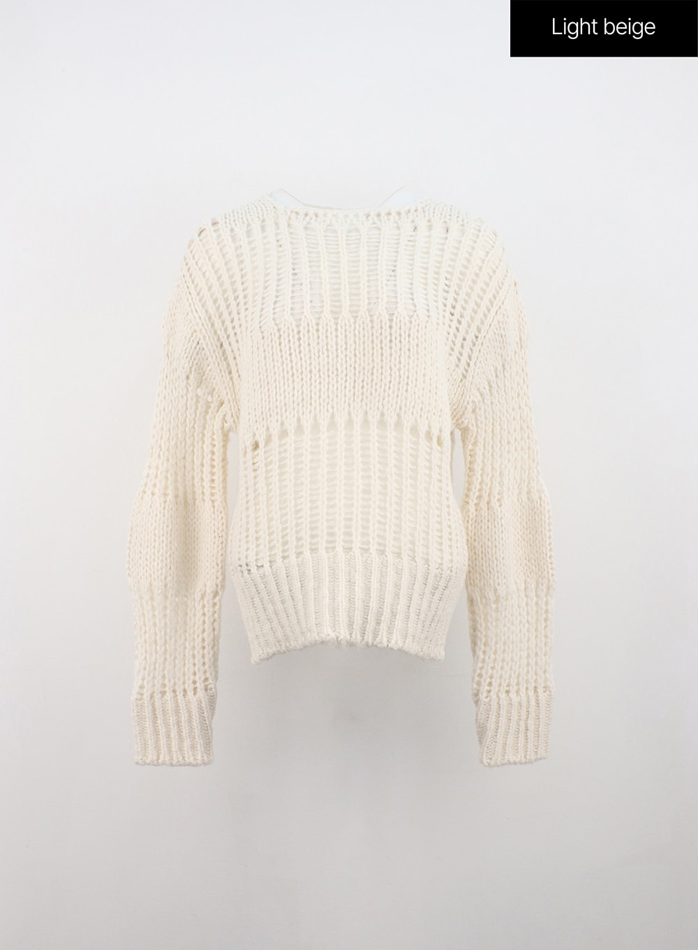 boat-neck-mesh-knit-sweater-on324 / Light beige