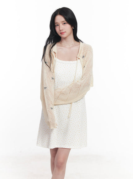 Ribbon Knit Bolero Cardigan CY523