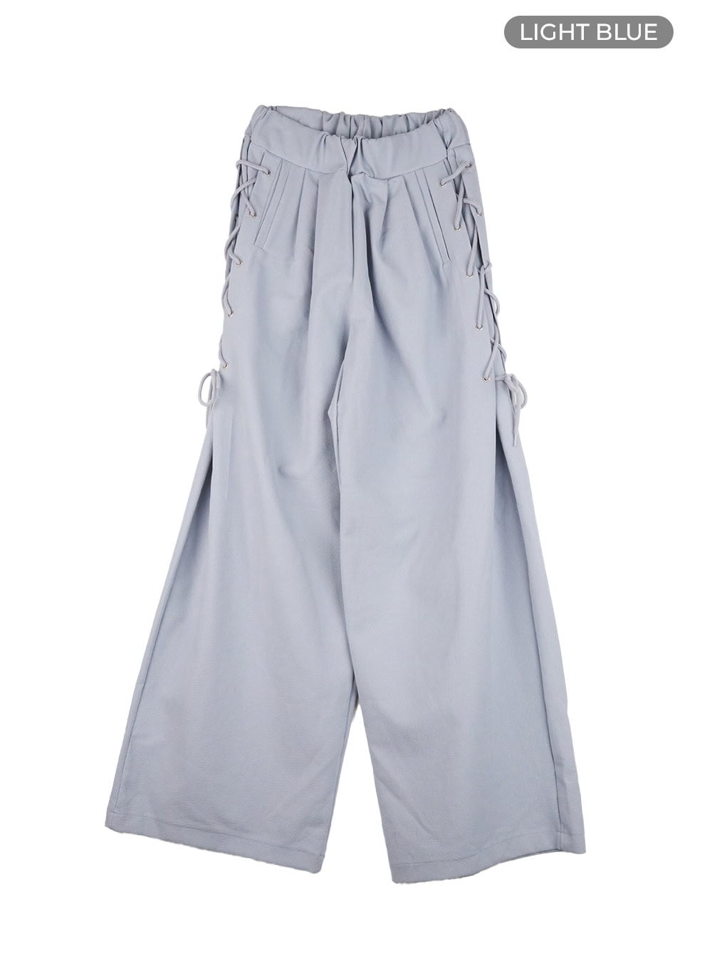 side-eyelet-detail-pants-cl415 / Light blue