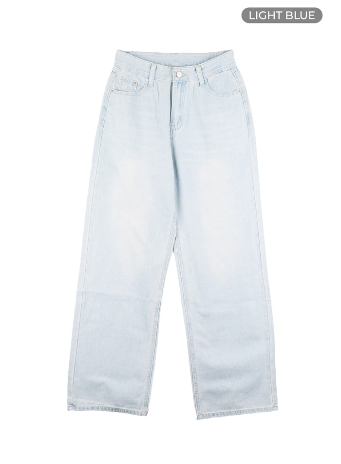 washed-wide-leg-jeans-om428 / Light blue