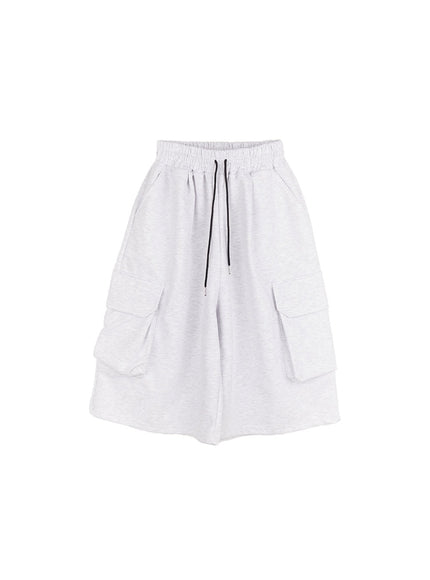 cargo-oversized-bermuda-sweatshorts-cm518 / Light gray