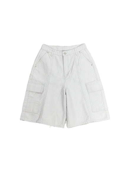 Solid-Color Cargo Shorts CM514