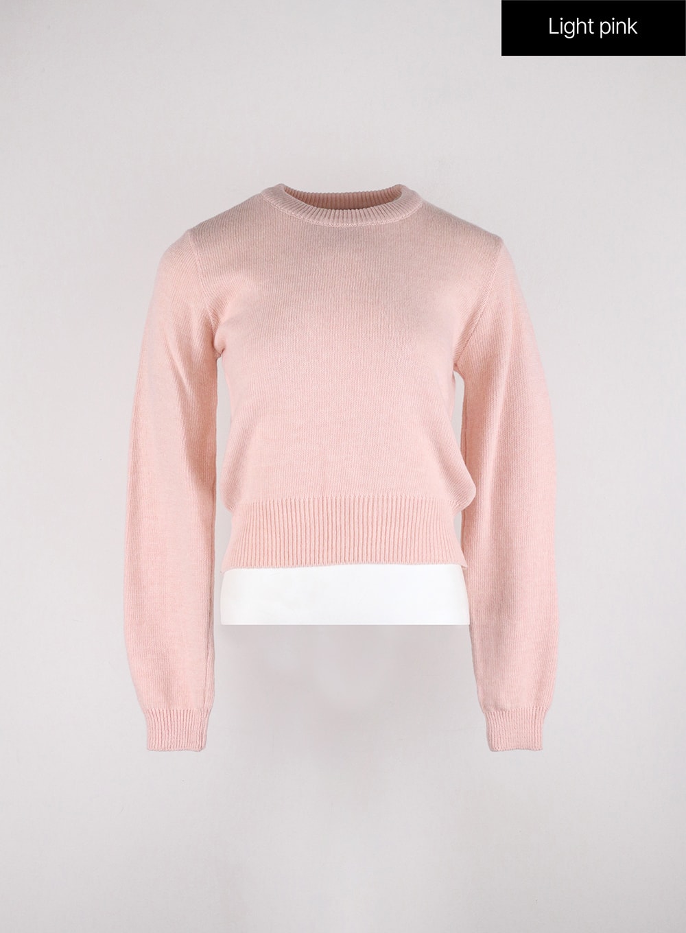 round-neck-crop-knit-sweater-od326 / Light pink