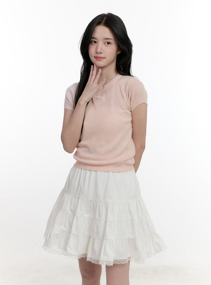 back-ribbon-cut-out-cropped-sweater-tee-cf527 / Pink