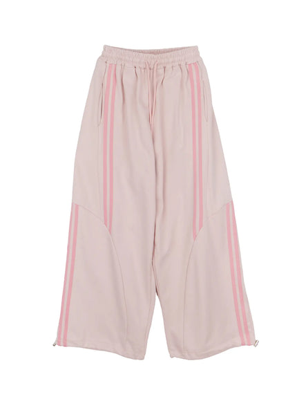 oversized-wide-leg-track-pants-cf510 / Pink