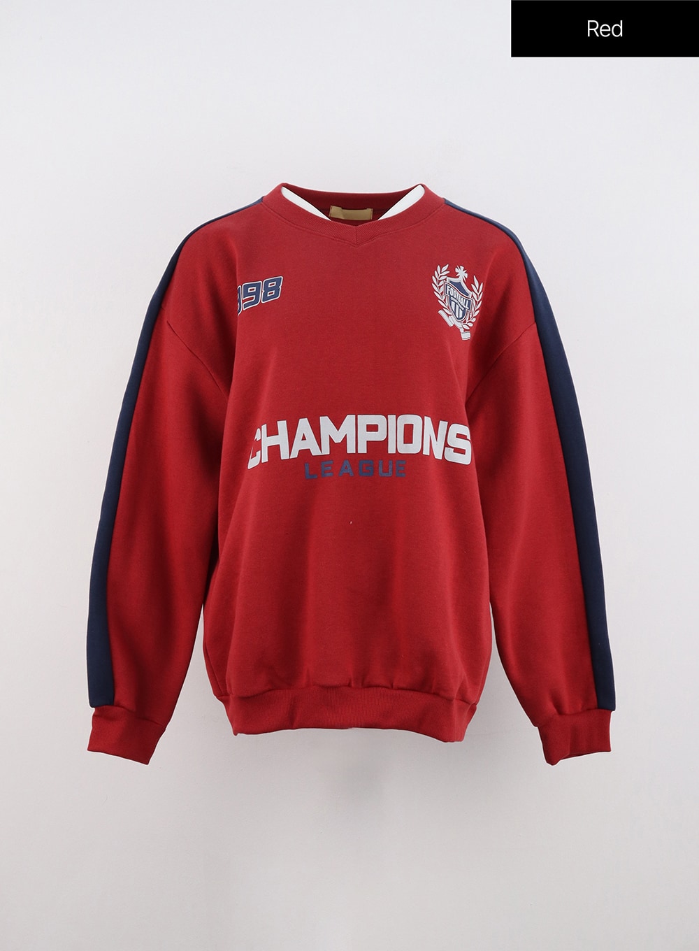 oversized-v-neck-sweatshirt-in322 / Red