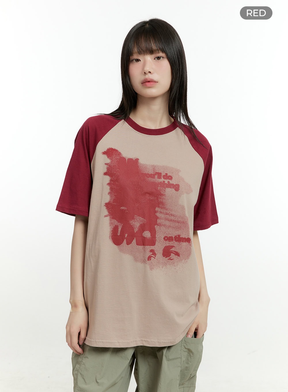 cotton-graphic-raglan-t-shirt-cg402 / Red