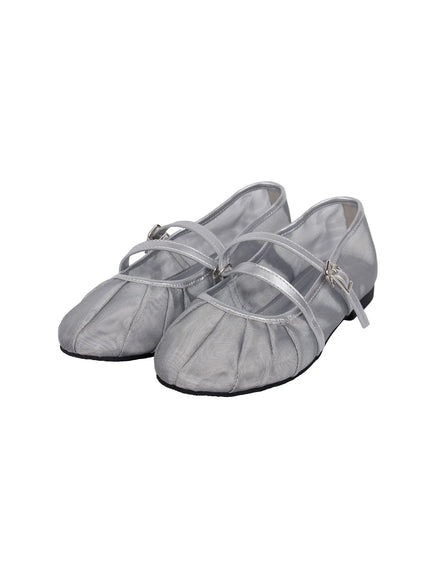 mesh-ballet-flats-cf525 / Silver