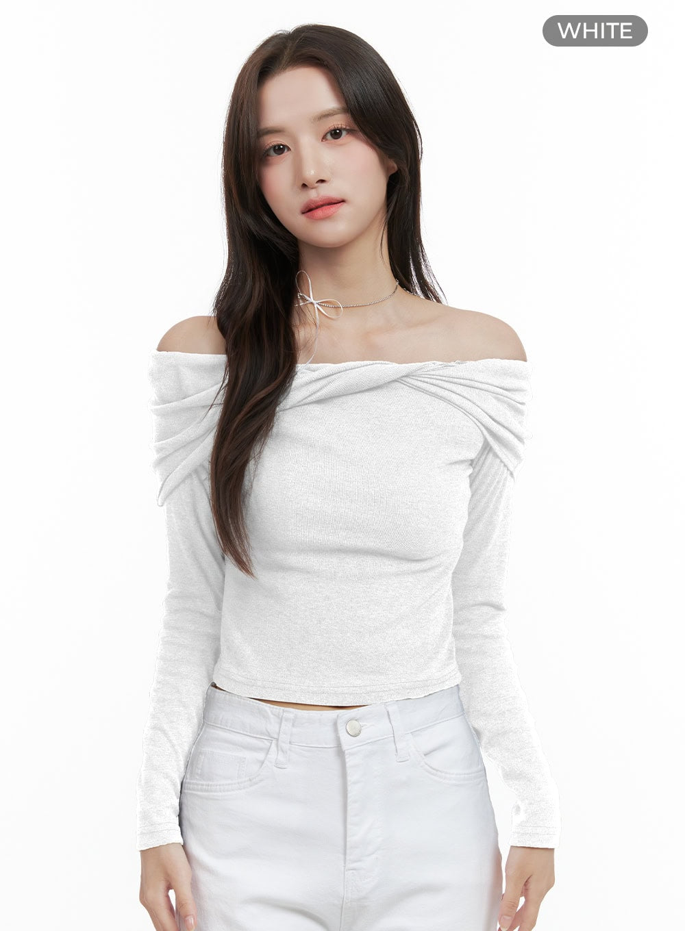 twisty-off-shoulder-crop-top-og412 / White