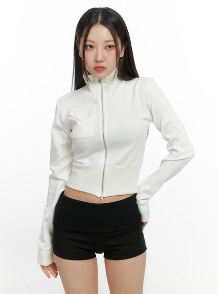 crop-length-rayon-knit-cardigan-cn415 / White