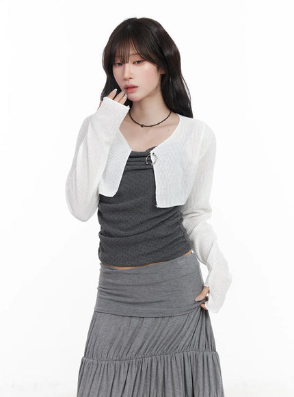chic-net-crop-cardigan-cf519 / White