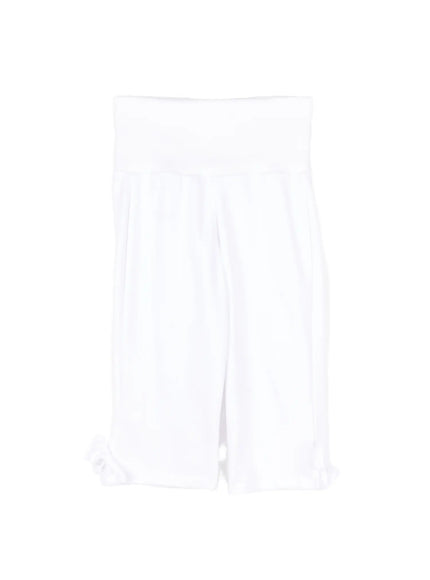 ribbed-hem-capri-pants-with-bow-detail-cy518 / White