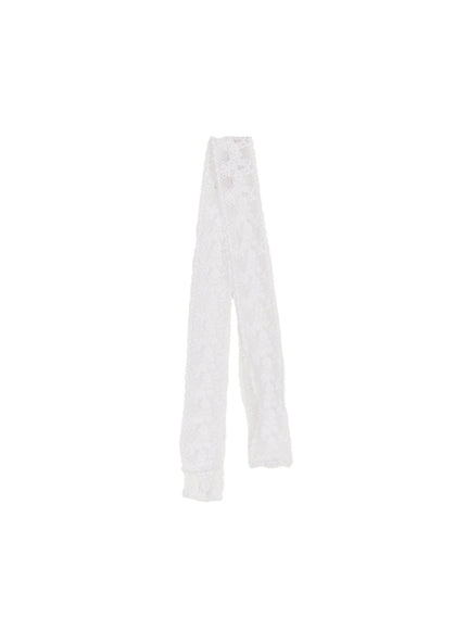 Sheer Lace Trim Scarf CF524