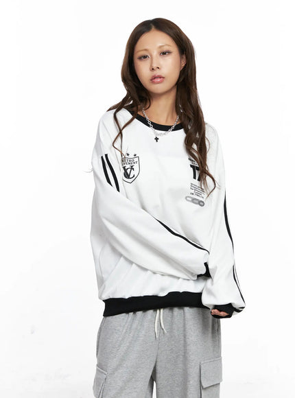 oversized-contrast-sweatshirt-co513 / White