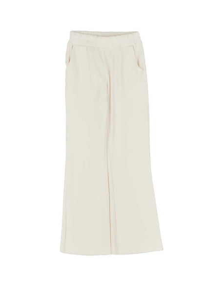 casual-ribbed-bootcut-pants-co521 / Light beige