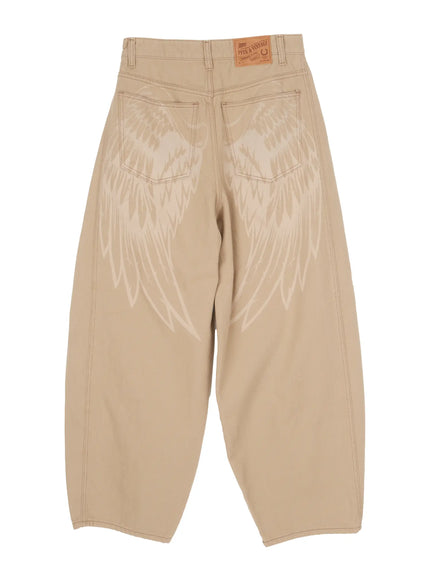 joan-graphic-wide-leg-pants-cm516 / Beige