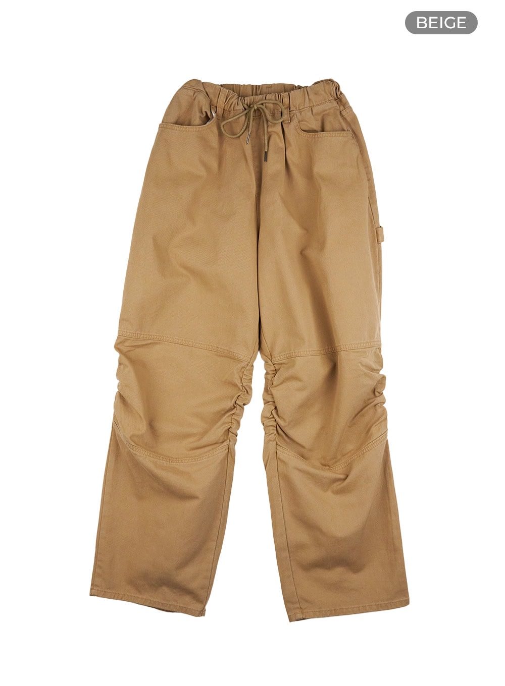 shirred-cotton-banded-pants-unisex-cg420 / Beige