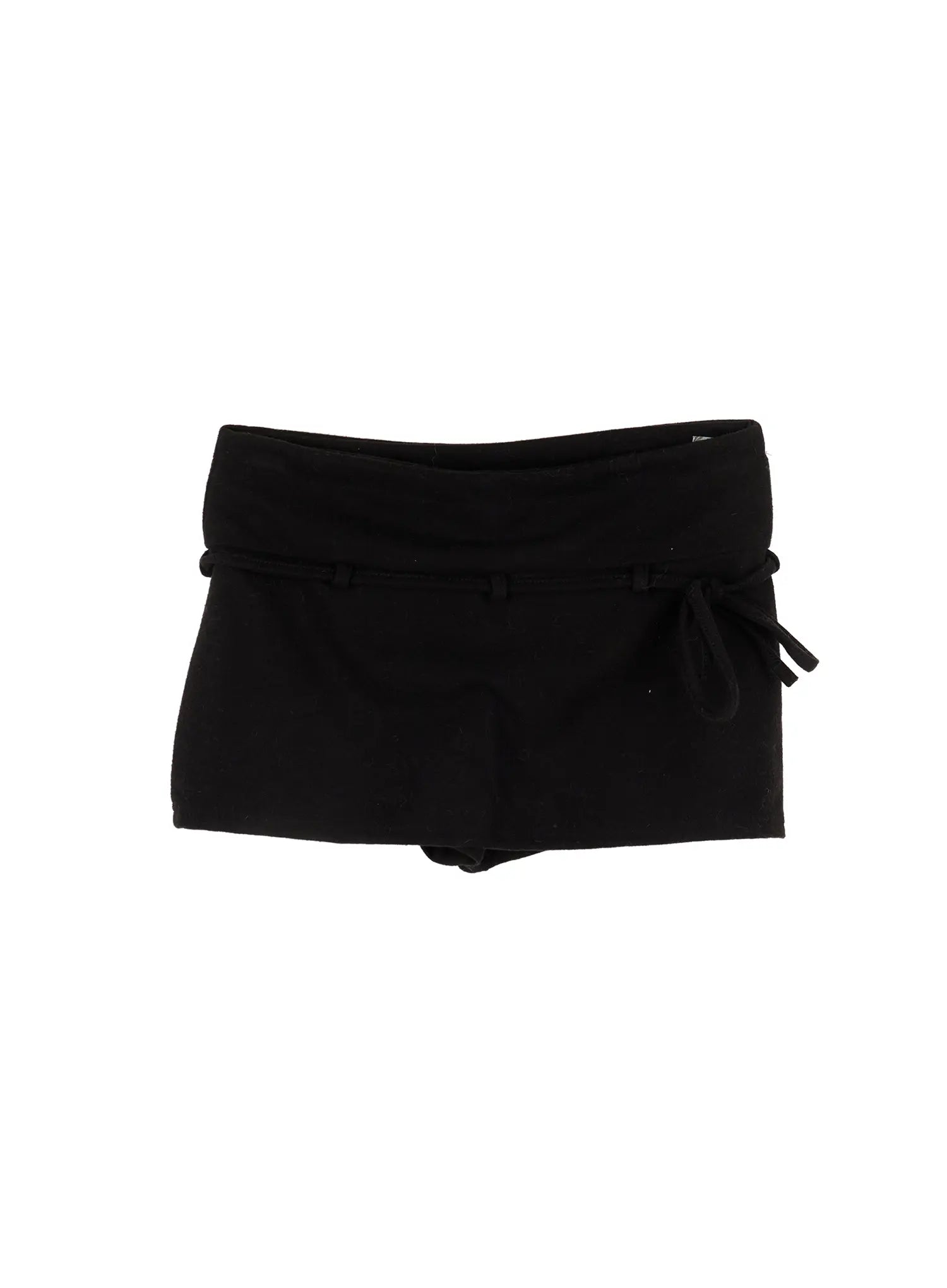 belted-cotton-mini-skirt-cd517 / Black
