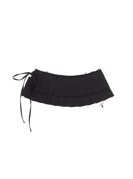 essential-pleated-layering-skirt-cy527 / Black