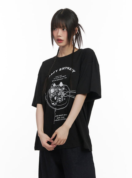 Birthday Graphic Oversized T-Shirt CF518