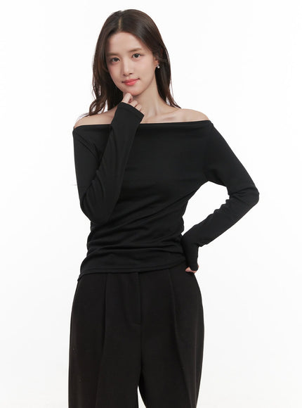 classic-off-shoulder-top-cj514 / Black