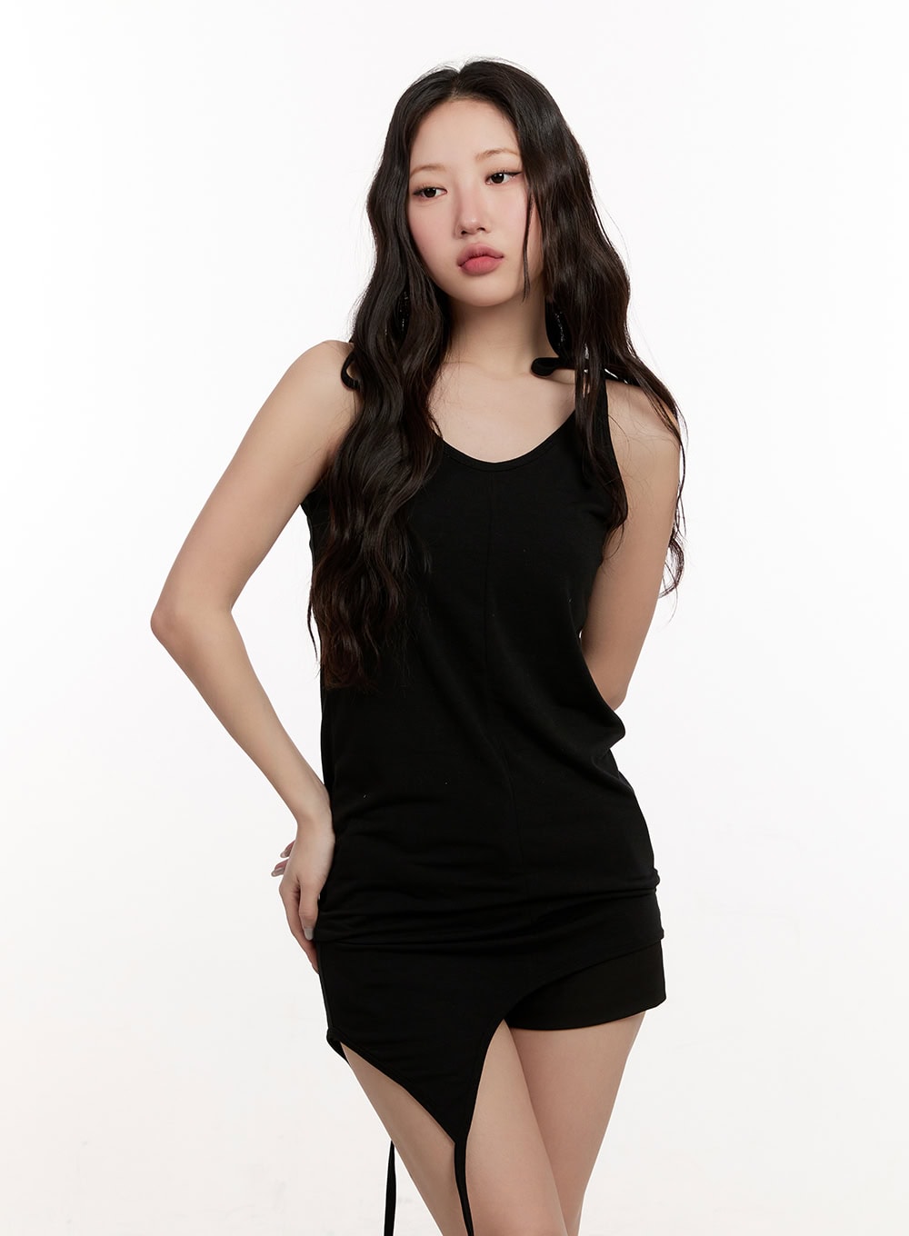 Ribbon String Asymmetric Cami Top CM510